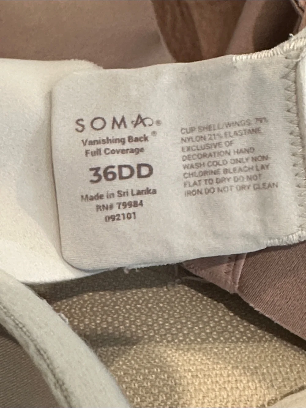 Bundle of two Soma Vanishing Back Full Coverage bras in 36DD - Picture 3 of 3
